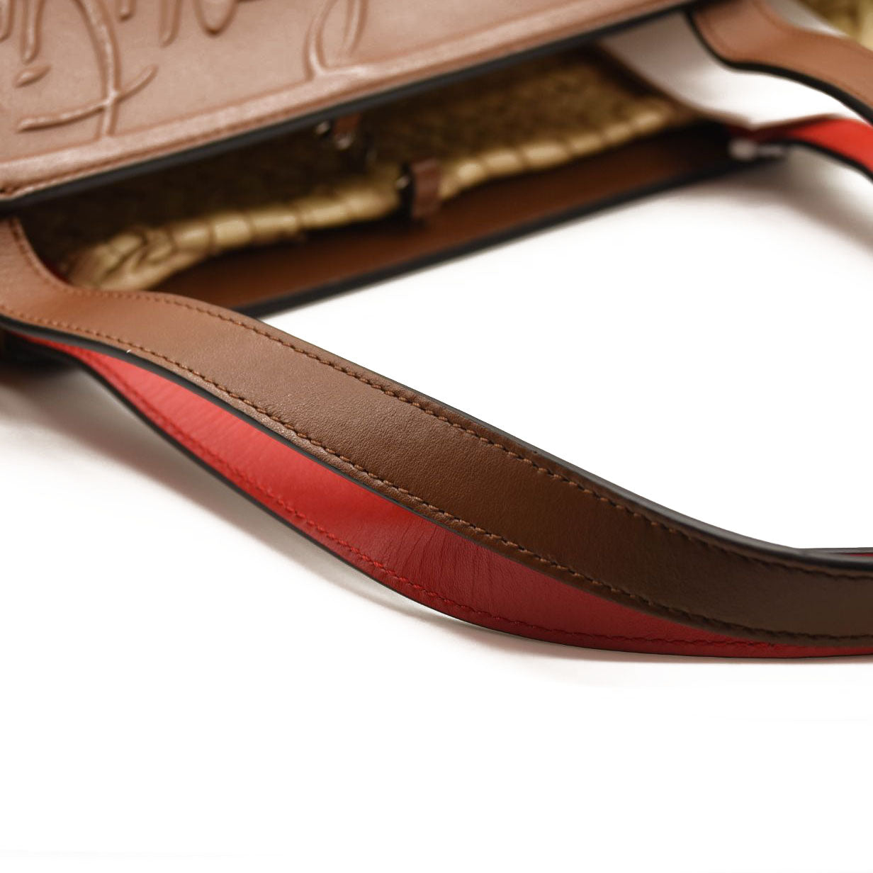 NEW CHRISTIAN LOUBOUTIN Woven Straw Loubishore Tote Beige