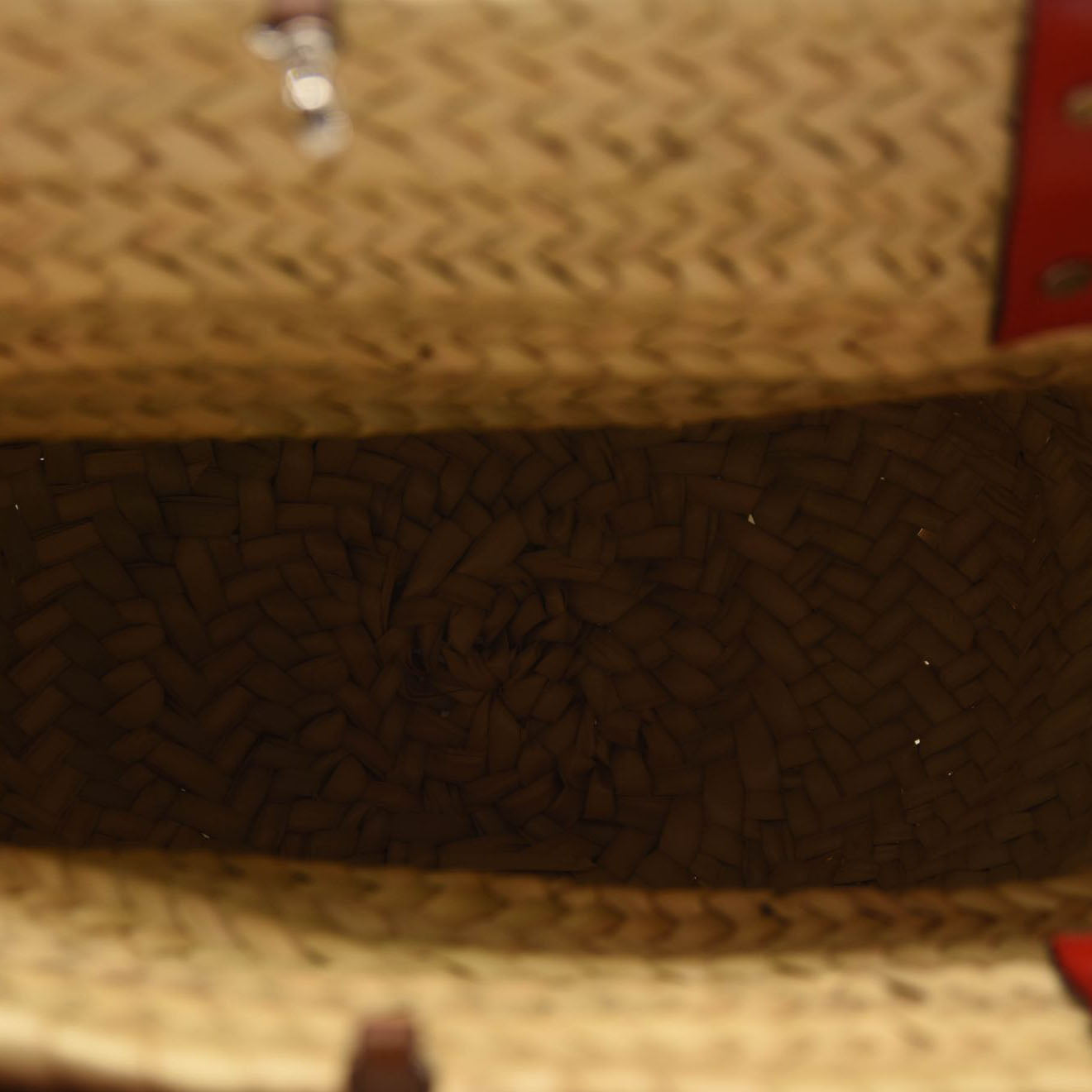 NEW CHRISTIAN LOUBOUTIN Woven Straw Loubishore Tote Beige