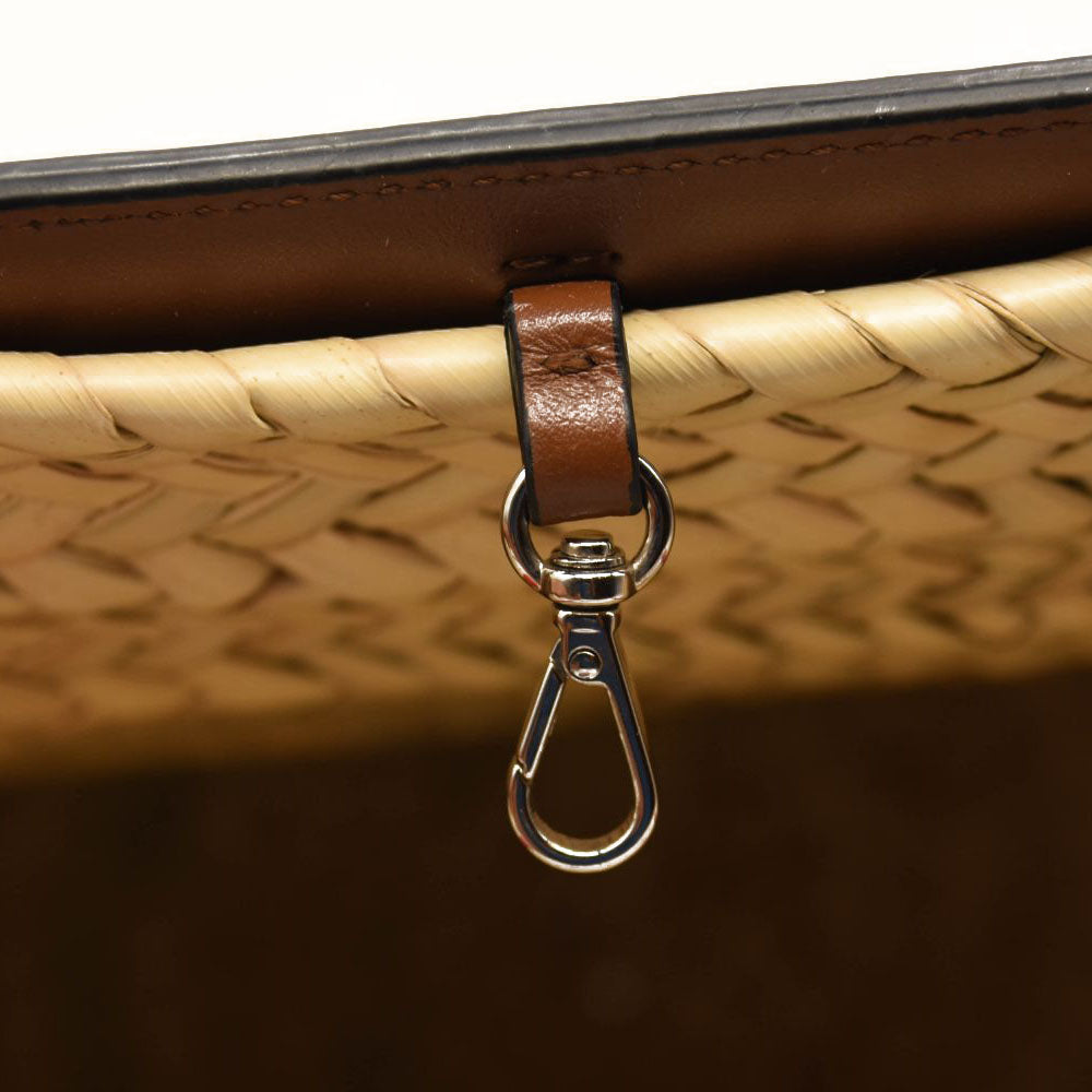 NEW CHRISTIAN LOUBOUTIN Woven Straw Loubishore Tote Beige