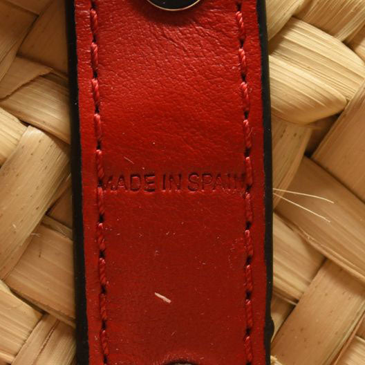 NEW CHRISTIAN LOUBOUTIN Woven Straw Loubishore Tote Beige