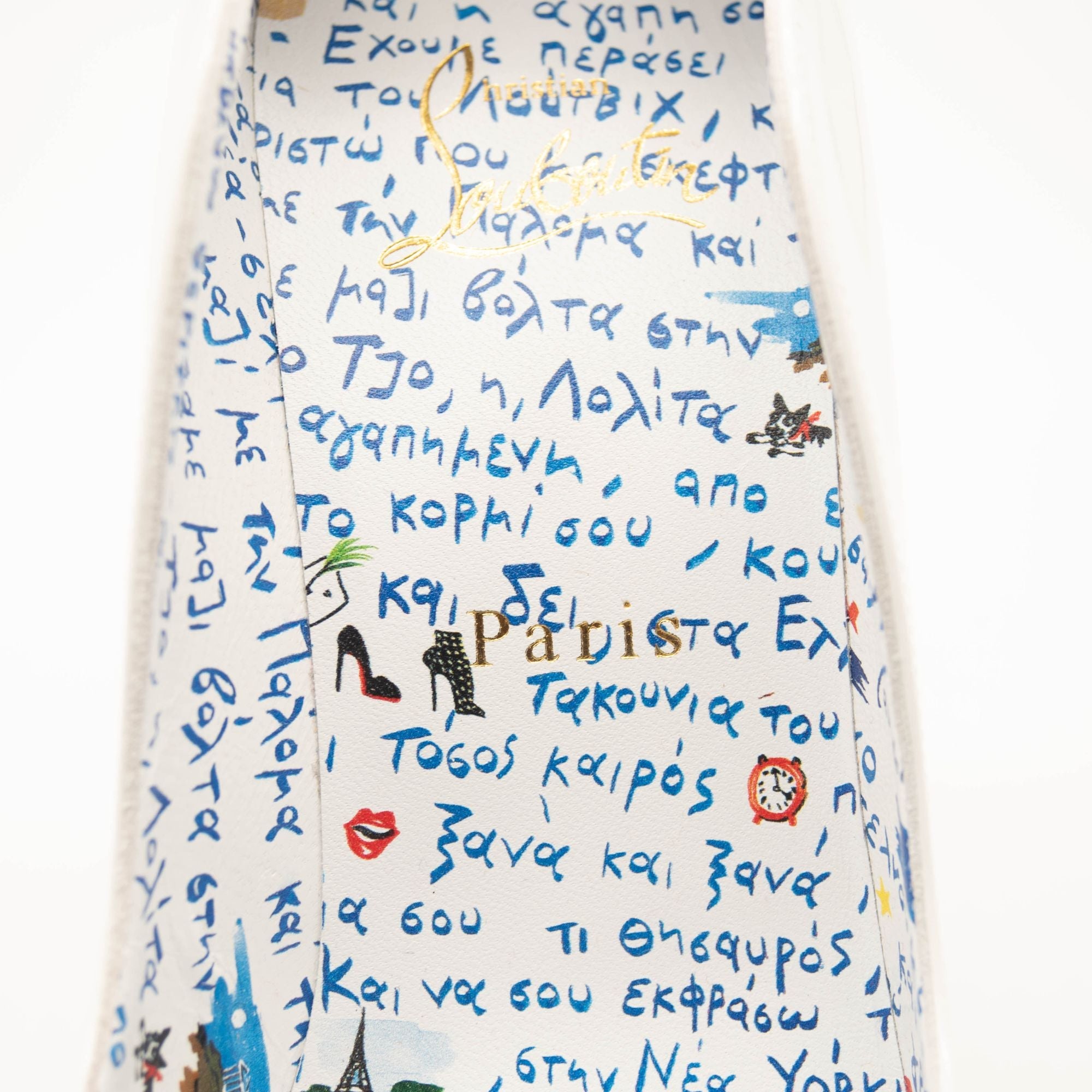 NEW $845 CHRISTIAN LOUBOUTIN Patent Hot Chick 100 Pumps 37.5 White