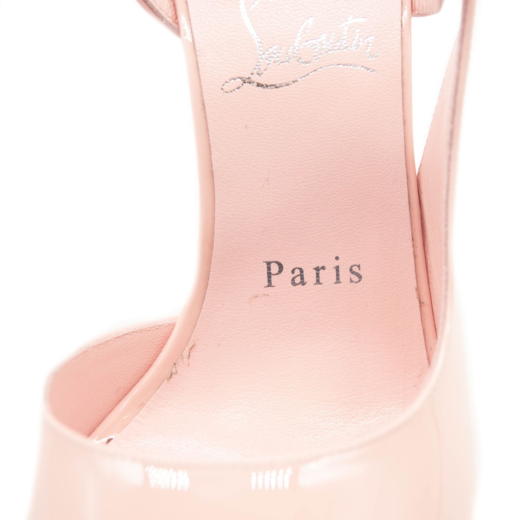 NEW $945 CHRISTIAN LOUBOUTIN Patent So Jenlove 100 Pumps 37 Rosy