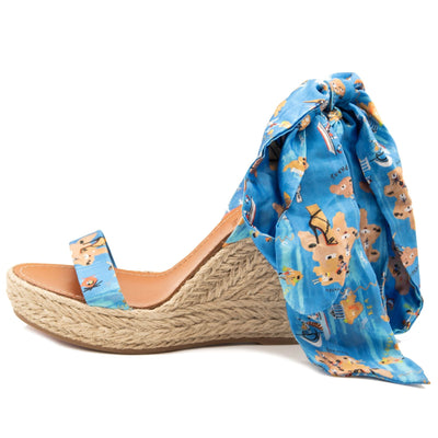 NEW $775 Christian Louboutin EU 39 MONICA DU DESERT Tie Platform Wedge Heel Sandal Shoes