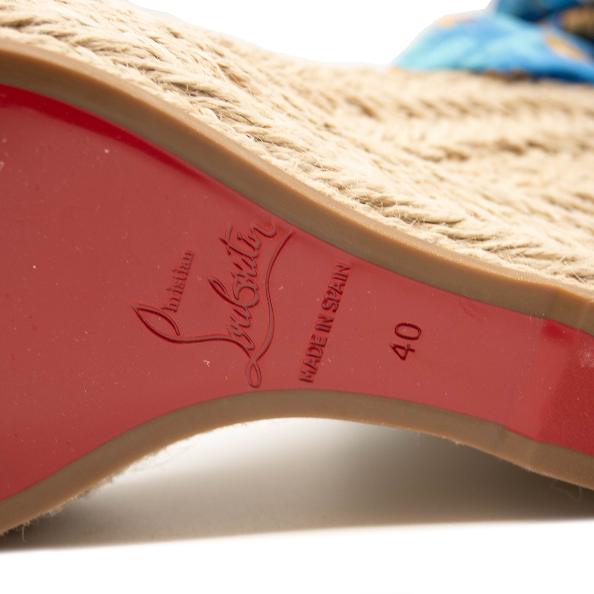 NEW $775 Christian Louboutin EU 40 MONICA DU DESERT Tie Platform Wedge Heel Sandal Shoes