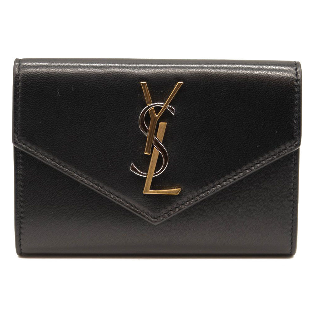 NEW $645 Saint Laurent Small Lambskin Leather Envelope Wallet