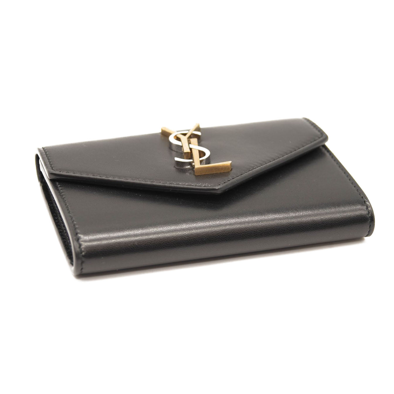 NEW $645 Saint Laurent Small Lambskin Leather Envelope Wallet