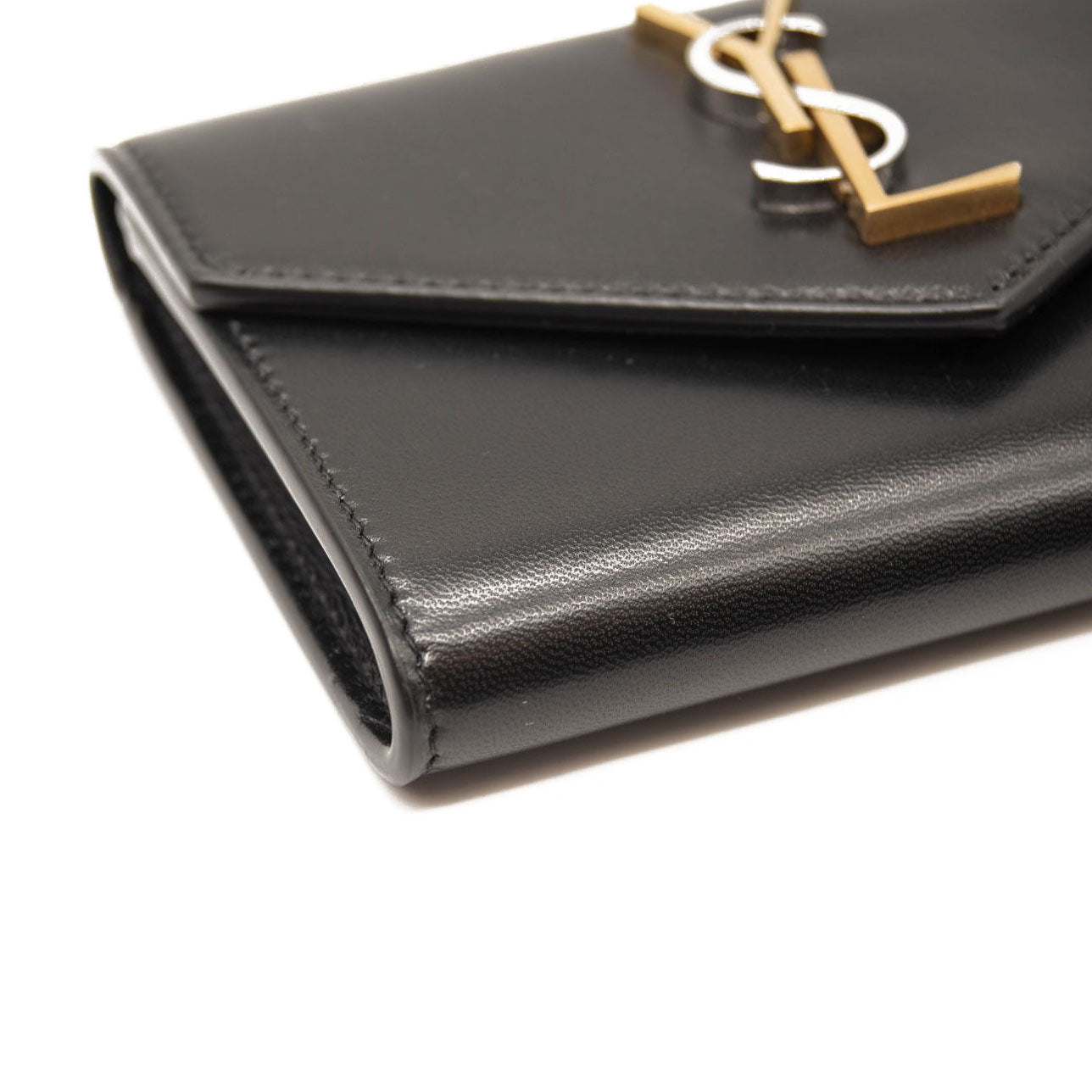 NEW $645 Saint Laurent Small Lambskin Leather Envelope Wallet