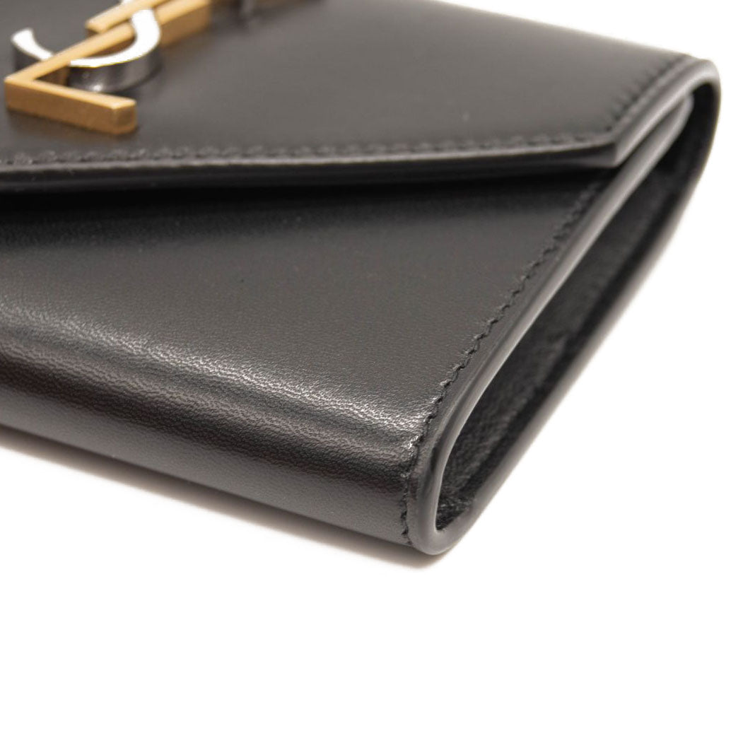NEW $645 Saint Laurent Small Lambskin Leather Envelope Wallet