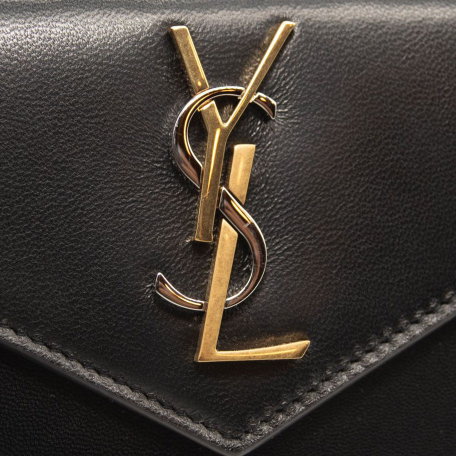 NEW $645 Saint Laurent Small Lambskin Leather Envelope Wallet