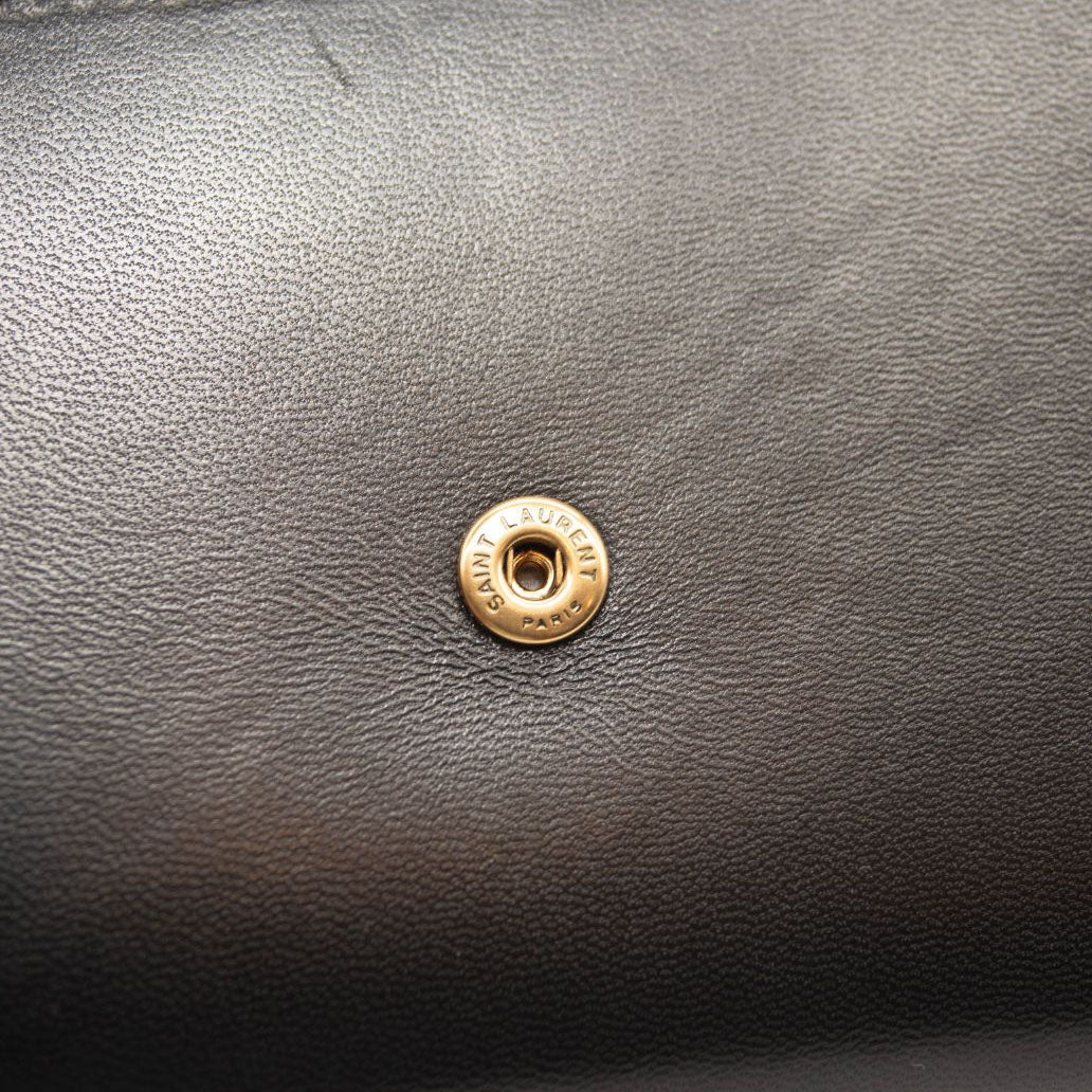 NEW $645 Saint Laurent Small Lambskin Leather Envelope Wallet