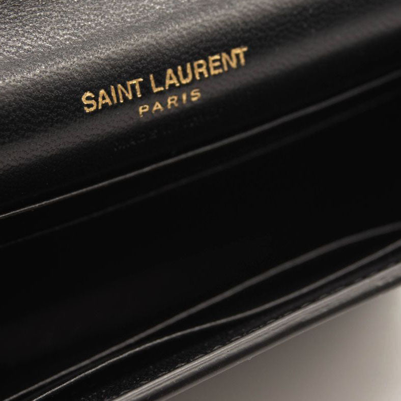NEW $645 Saint Laurent Small Lambskin Leather Envelope Wallet