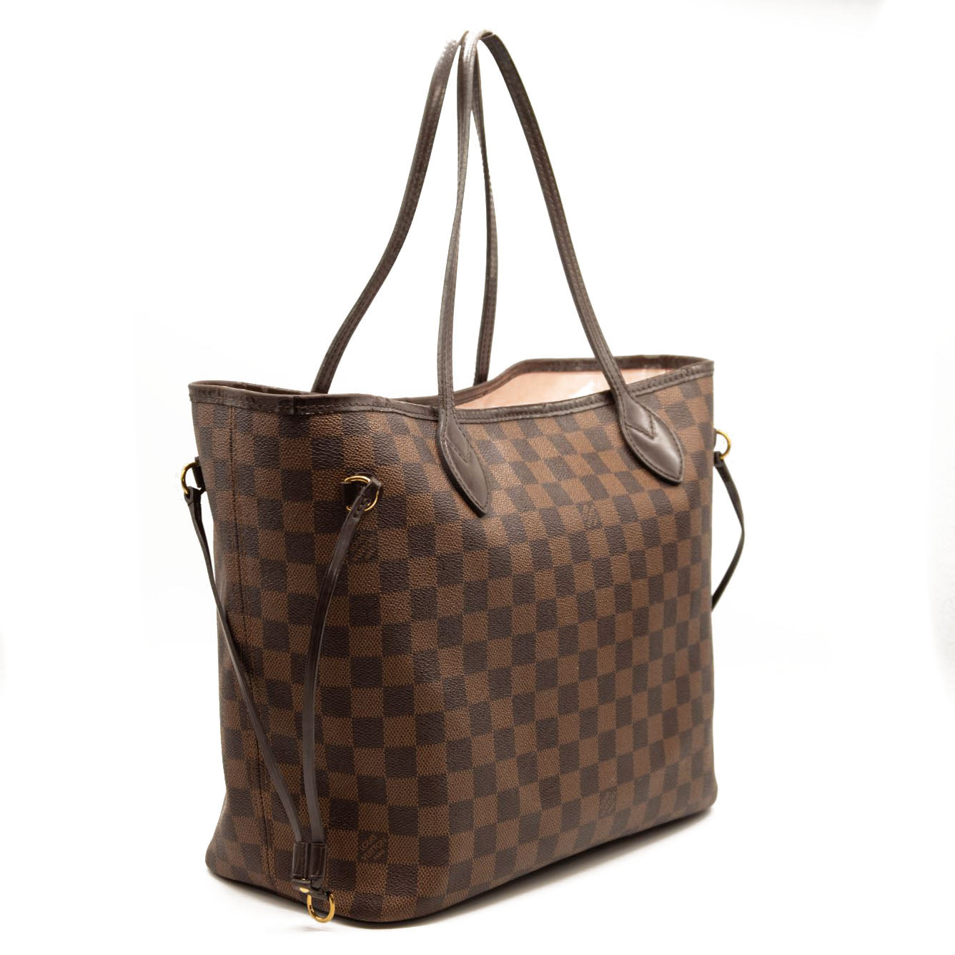 LOUIS VUITTON Damier Ebene Neo Neverfull MM Rose Ballerine