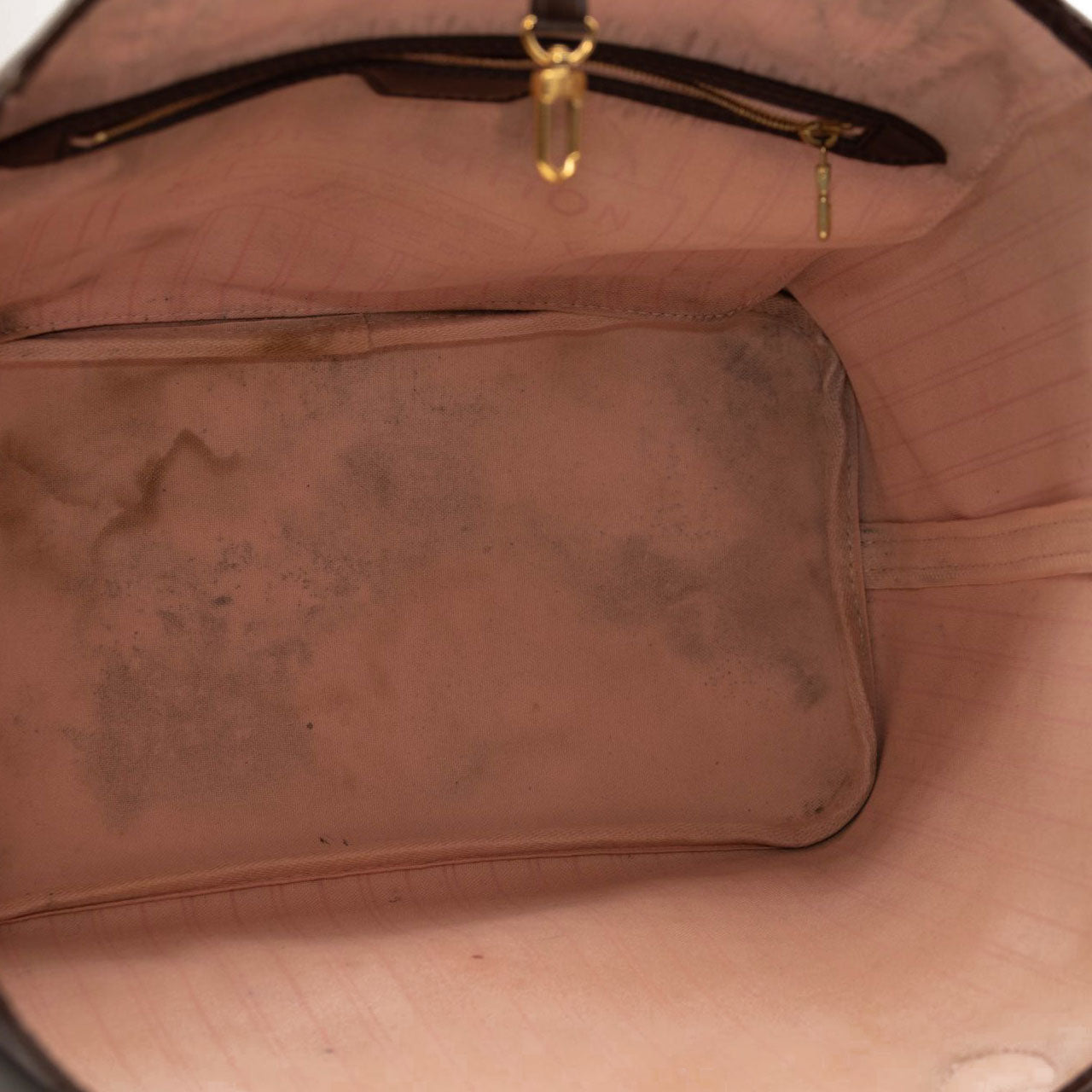 LOUIS VUITTON Damier Ebene Neo Neverfull MM Rose Ballerine