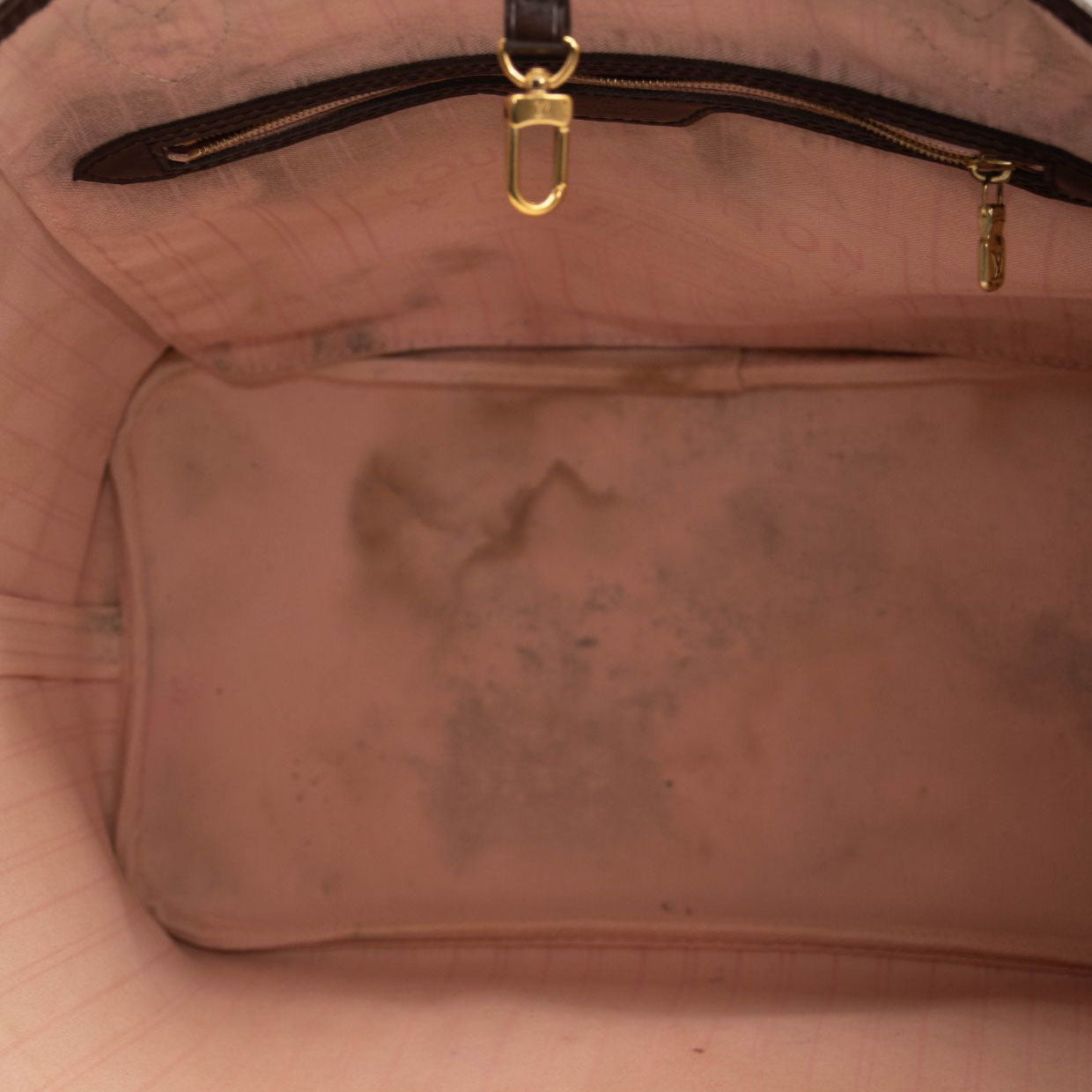 LOUIS VUITTON Damier Ebene Neo Neverfull MM Rose Ballerine