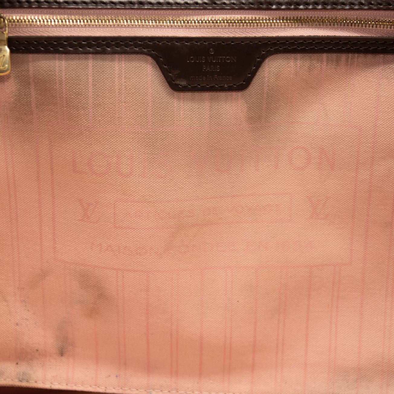 LOUIS VUITTON Damier Ebene Neo Neverfull MM Rose Ballerine