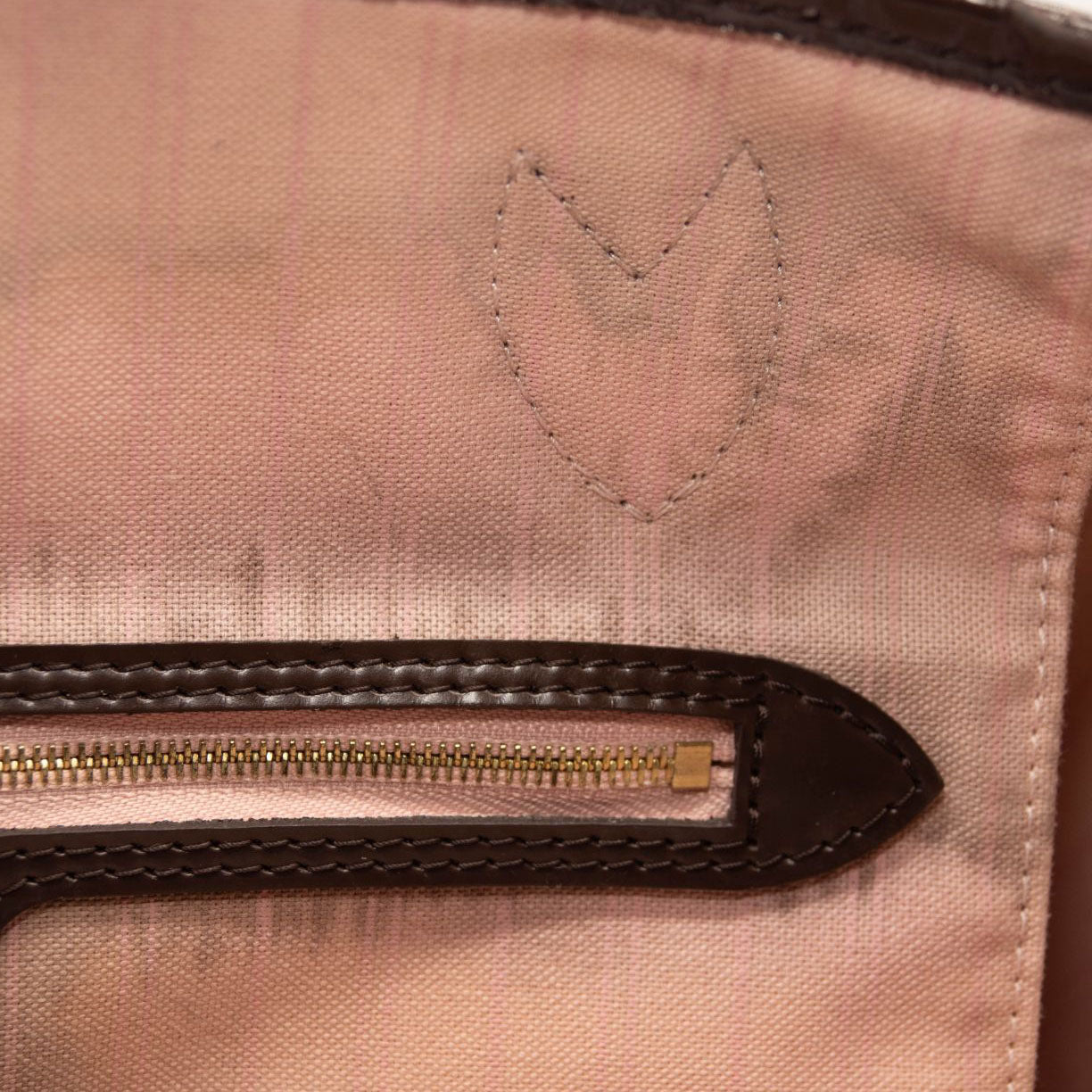 LOUIS VUITTON Damier Ebene Neo Neverfull MM Rose Ballerine