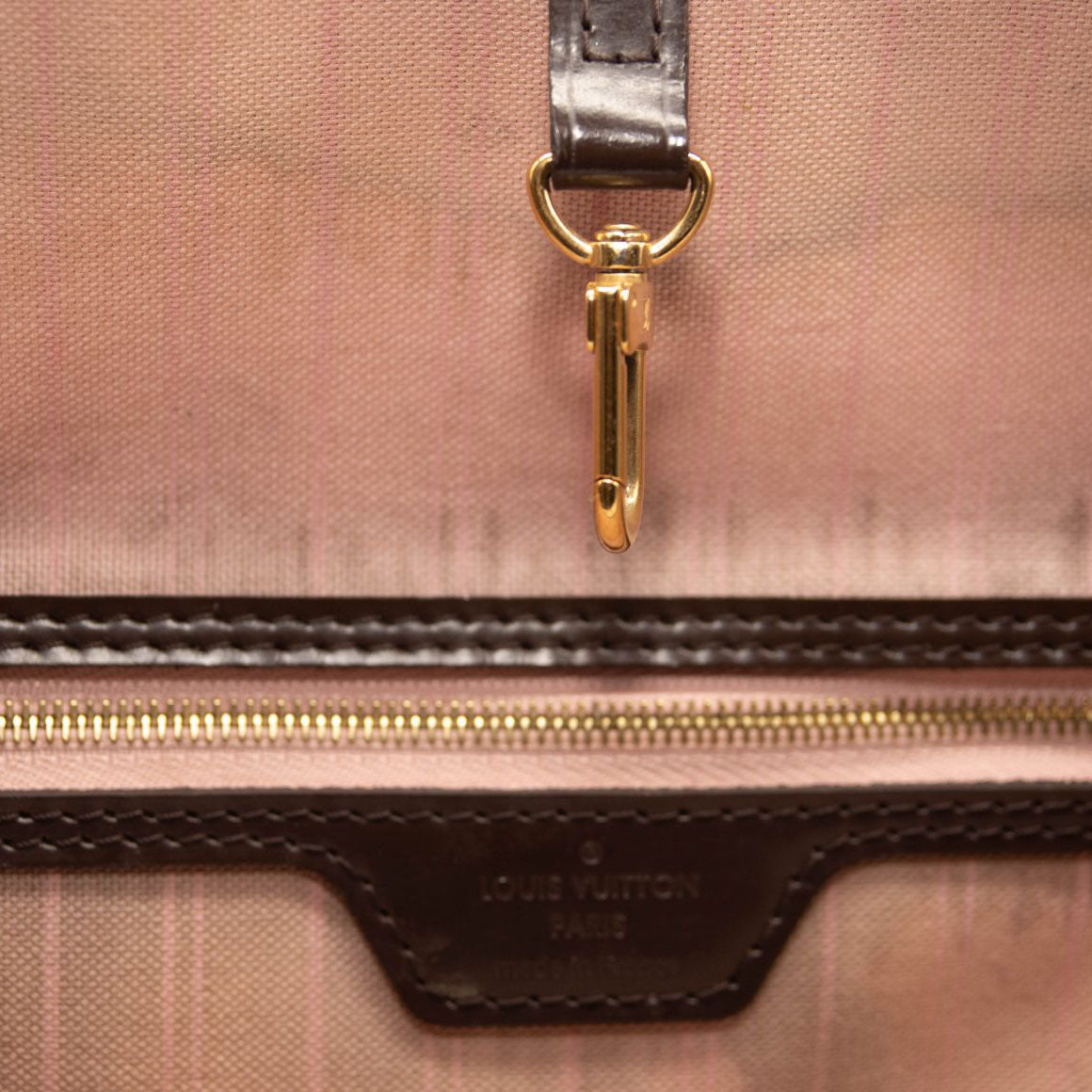 LOUIS VUITTON Damier Ebene Neo Neverfull MM Rose Ballerine