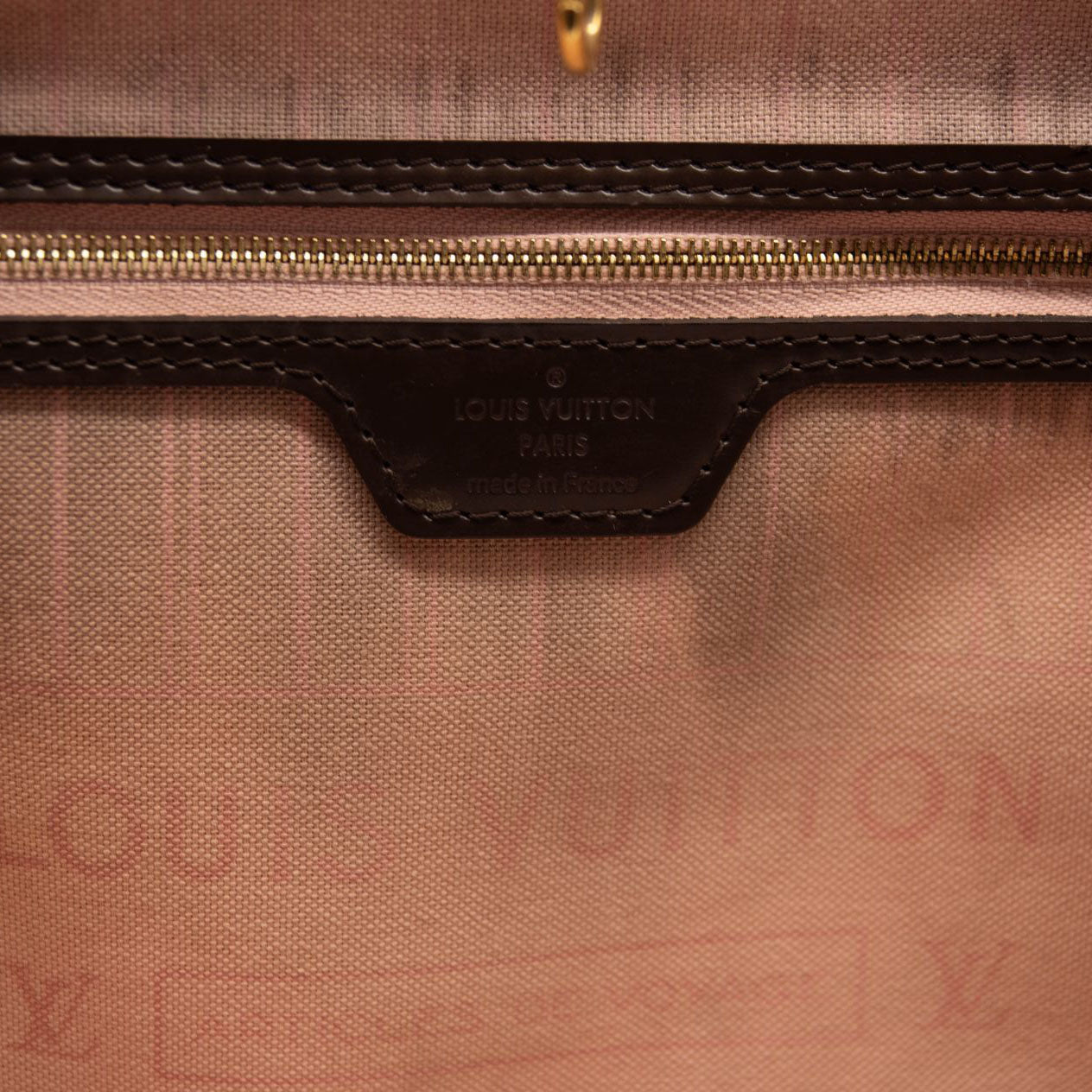LOUIS VUITTON Damier Ebene Neo Neverfull MM Rose Ballerine