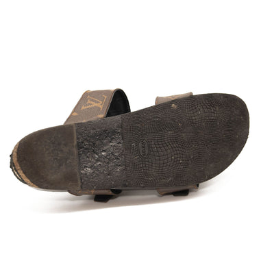 LOUIS VUITTON Calfskin New Wave Bom Dia Mule Sandals 35 Black 1092680
