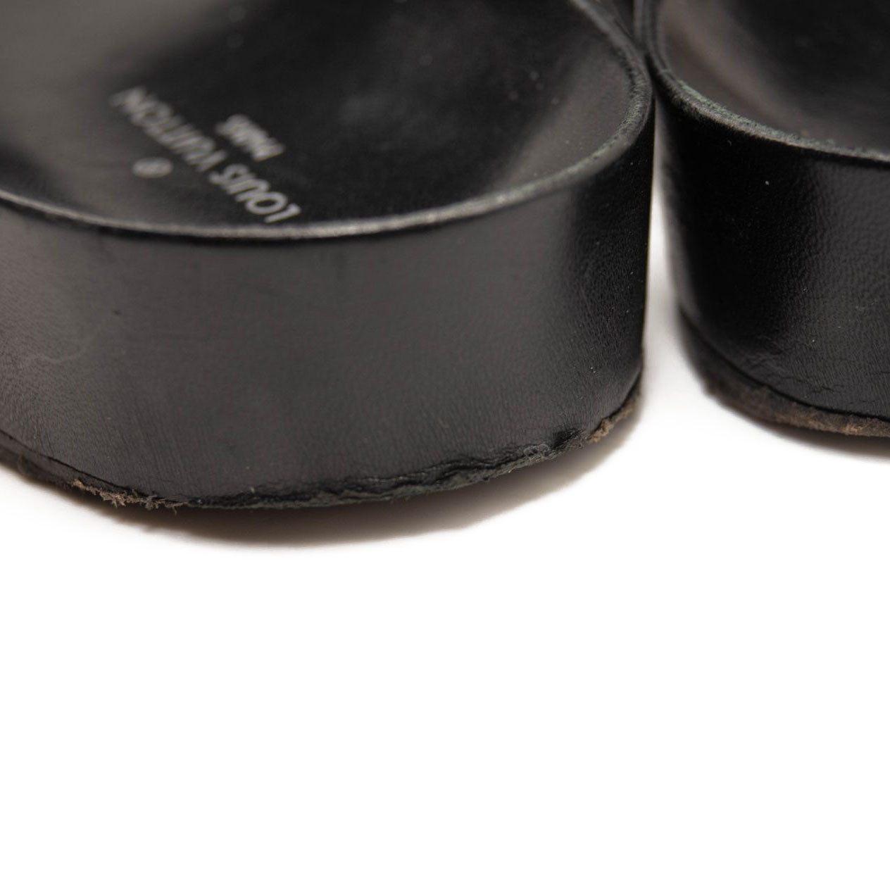 Louis Vuitton Black Leather New Wave Bom Dia Flat Sandals Size 37.5 Louis  Vuitton