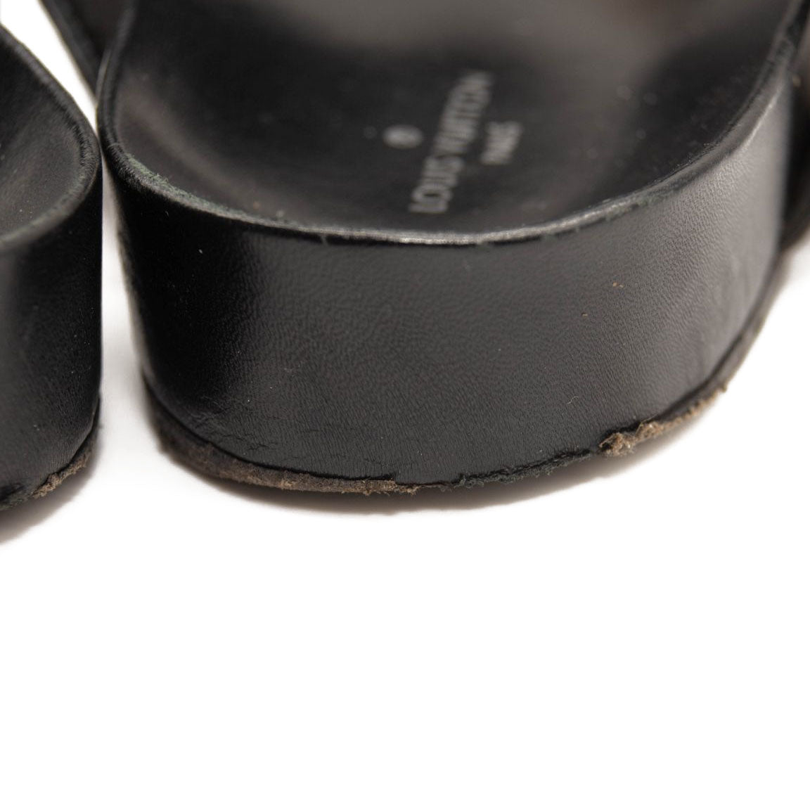 Bom dia leather sandal Louis Vuitton Black size 39.5 EU in Leather