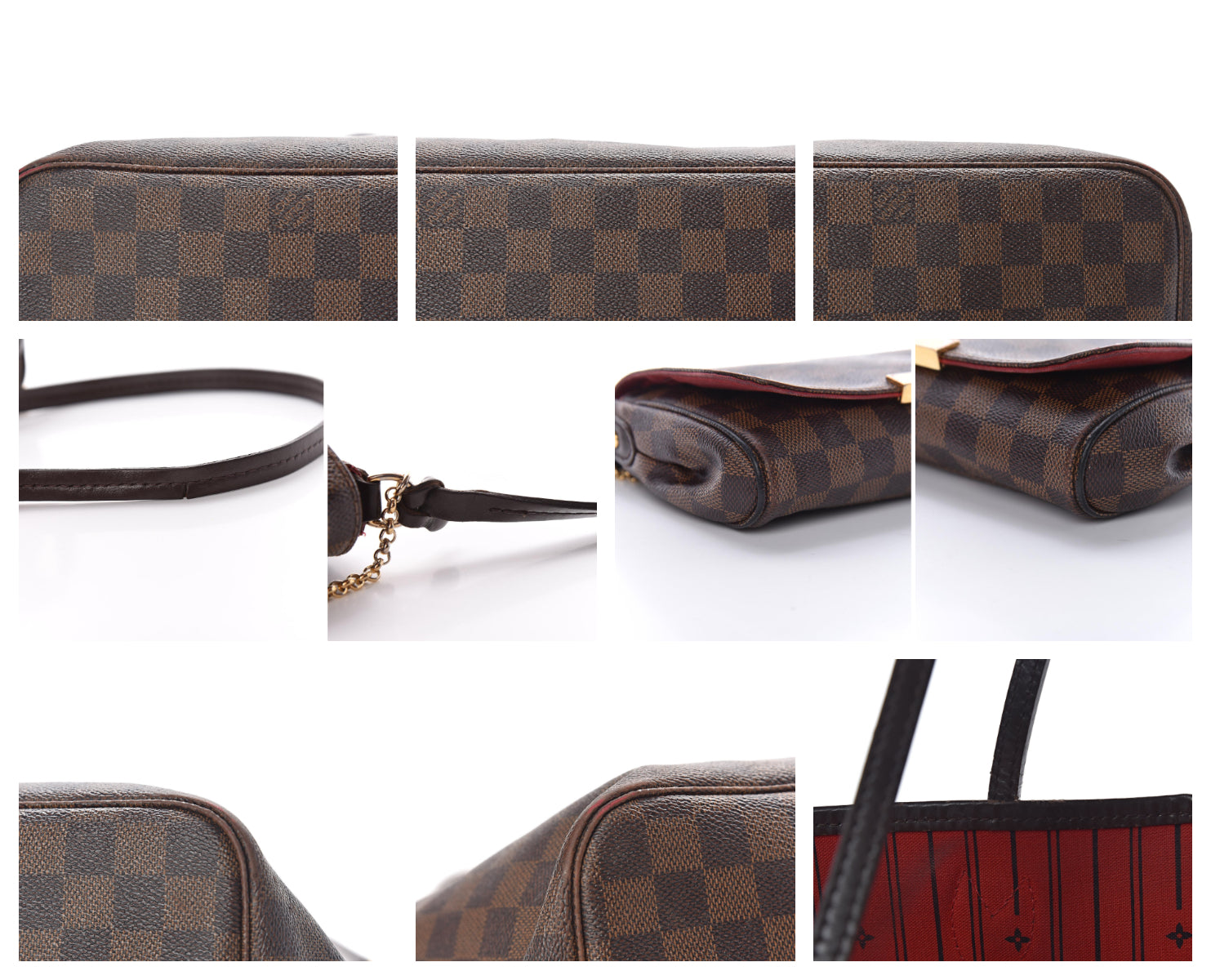 Louis Vuitton Favorite Damier Ebene Pm Brown Coated Canvas Clutch