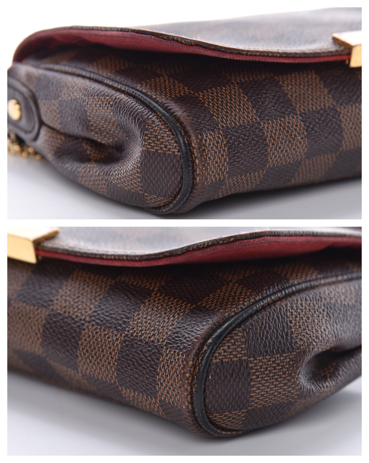 Louis Vuitton Favorite Damier Ebene Pm Brown Coated Canvas Clutch