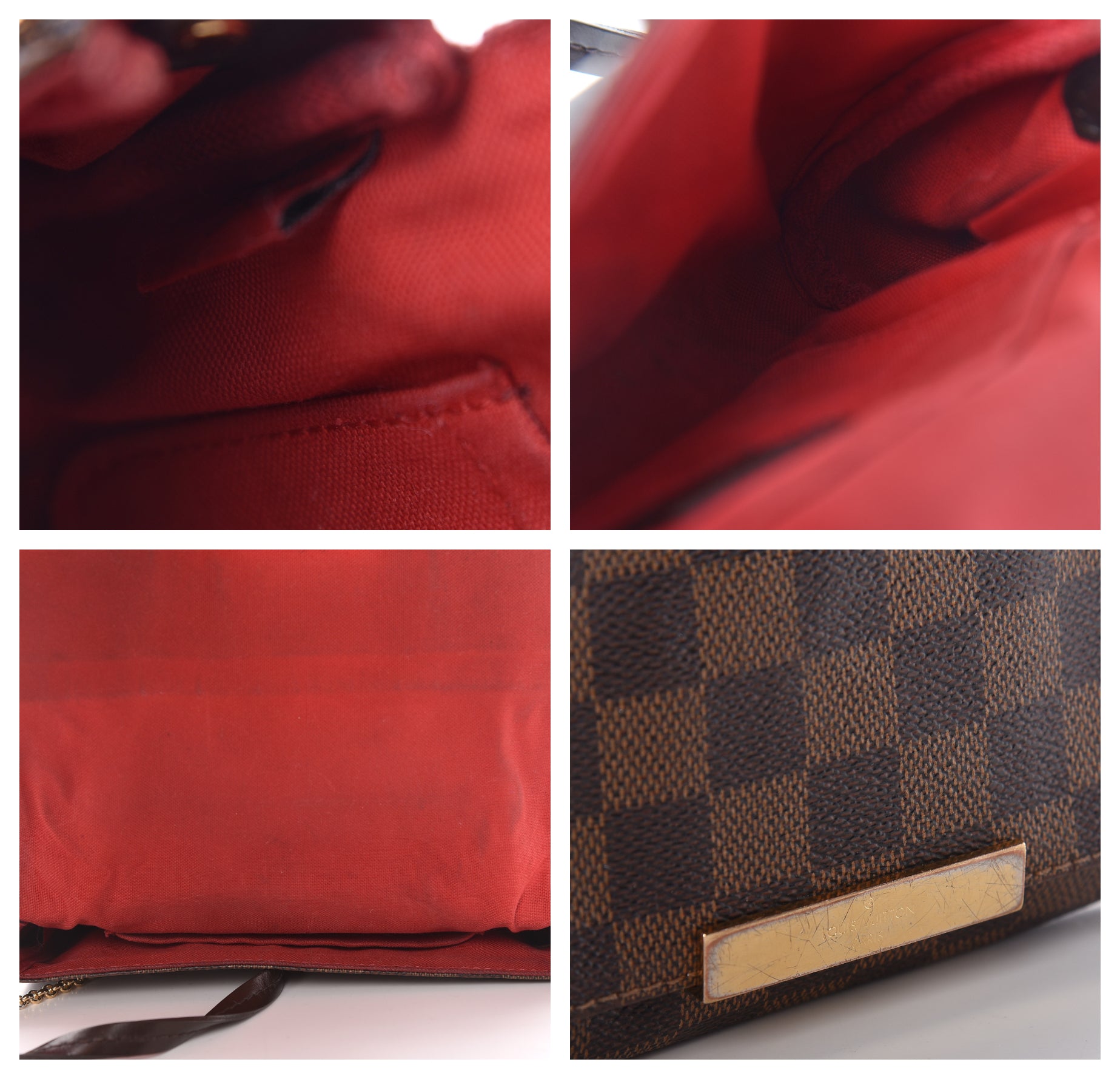 Louis Vuitton Favorite Damier Ebene Pm Brown Coated Canvas Clutch