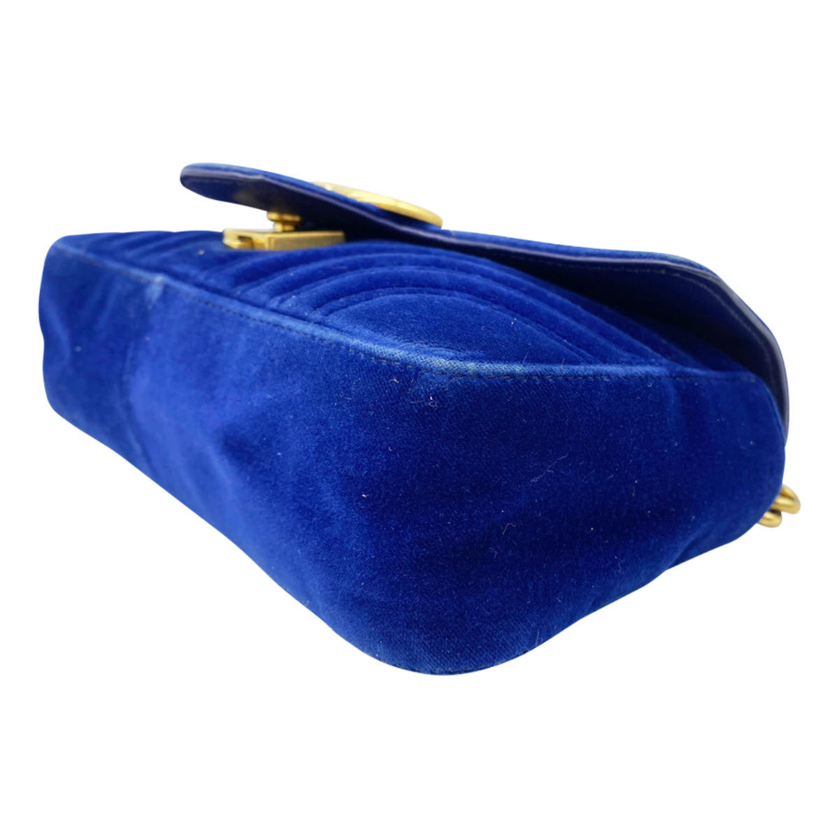 Blue Chanel Small Boy Velvet Flap Bag