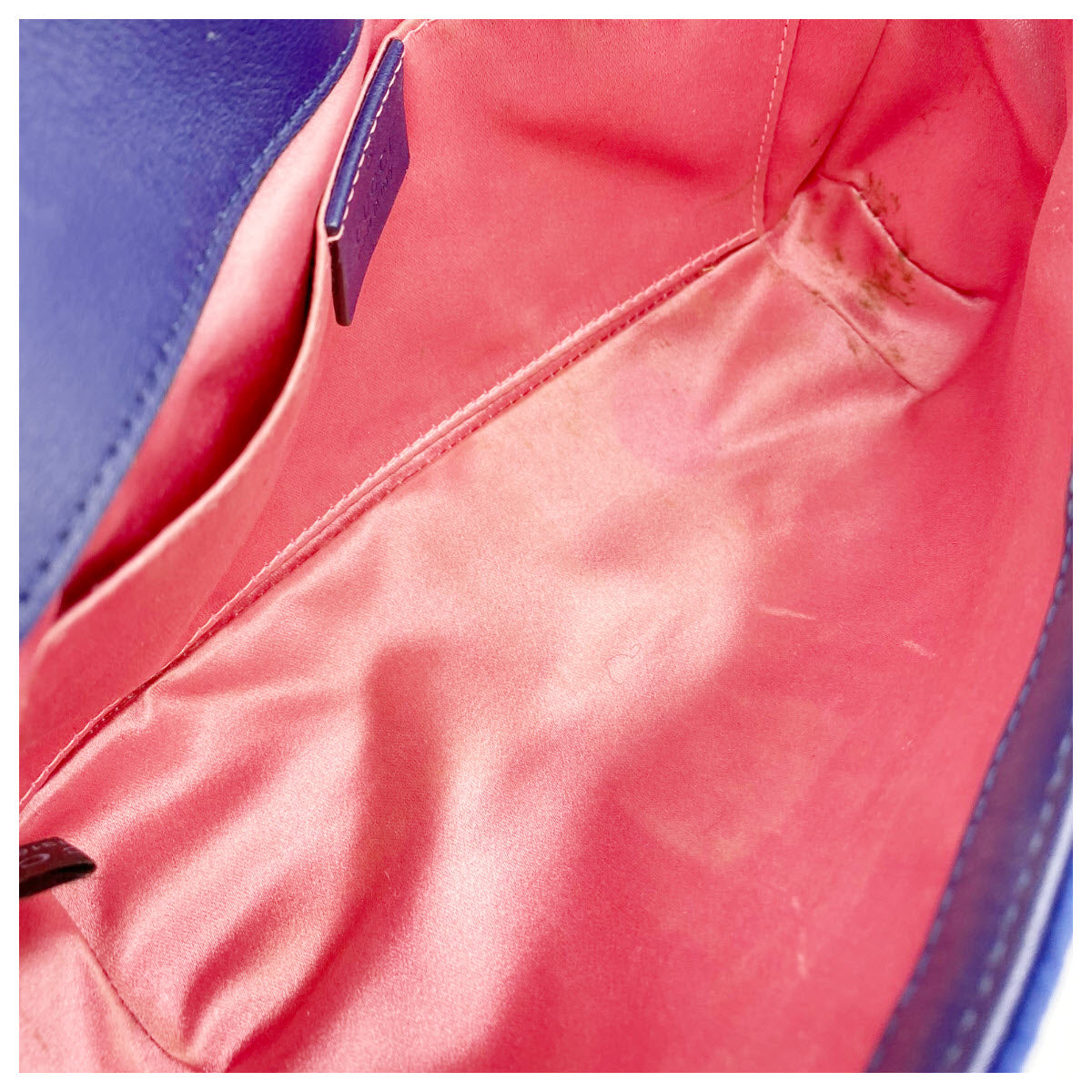 Gucci Marmont Mini Chain Cobalt Blue Velvet Shoulder Bag