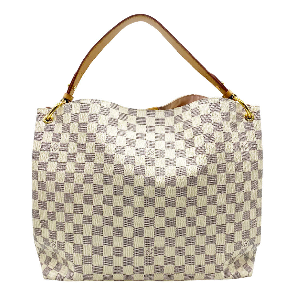 Louis Vuitton Graceful Mm Rose Ballerine Pink White Damier Azur Canvas Tote