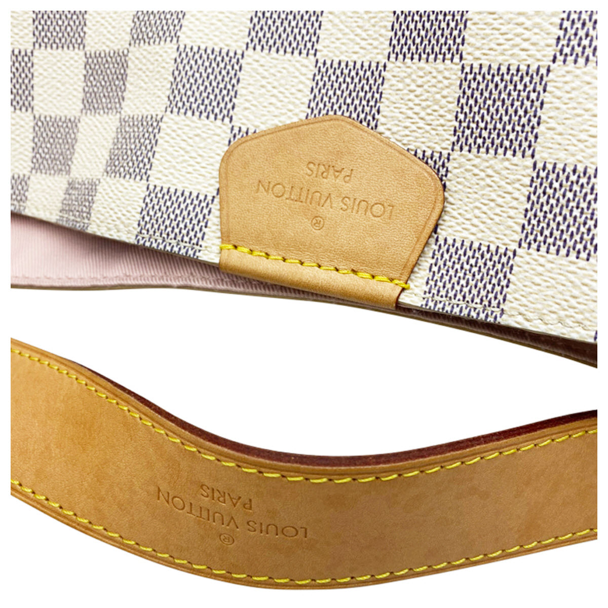 Louis Vuitton Graceful Mm Rose Ballerine Pink White Damier Azur Canvas Tote