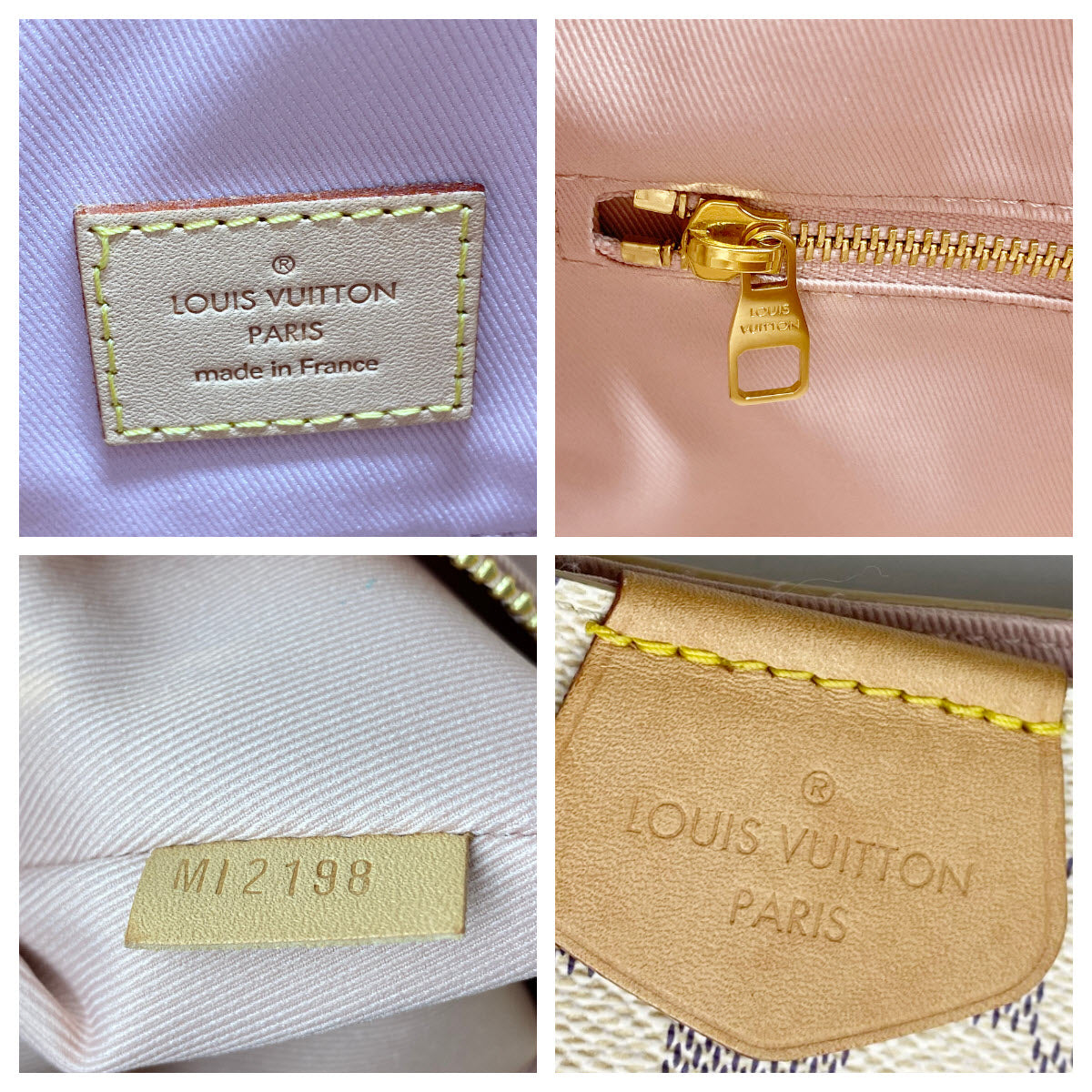 Louis Vuitton Graceful Mm Rose Ballerine Pink White Damier Azur