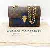 Louis Vuitton Victoire Bleu Marine Blue Monogram Canvas and Calfskin Shoulder Bag