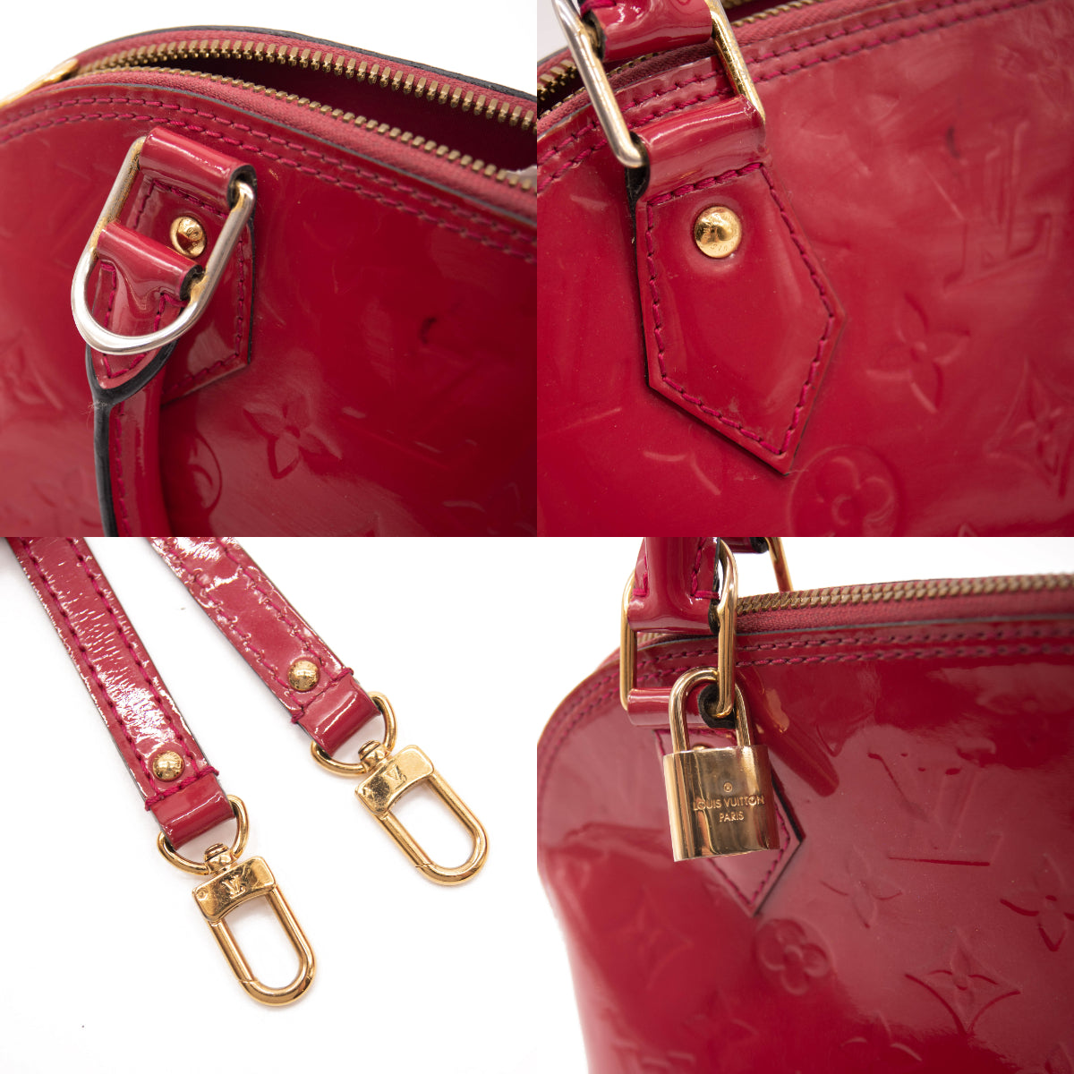 PRELOVED Louis Vuitton Red Alma BB Monogram Vernis Leather