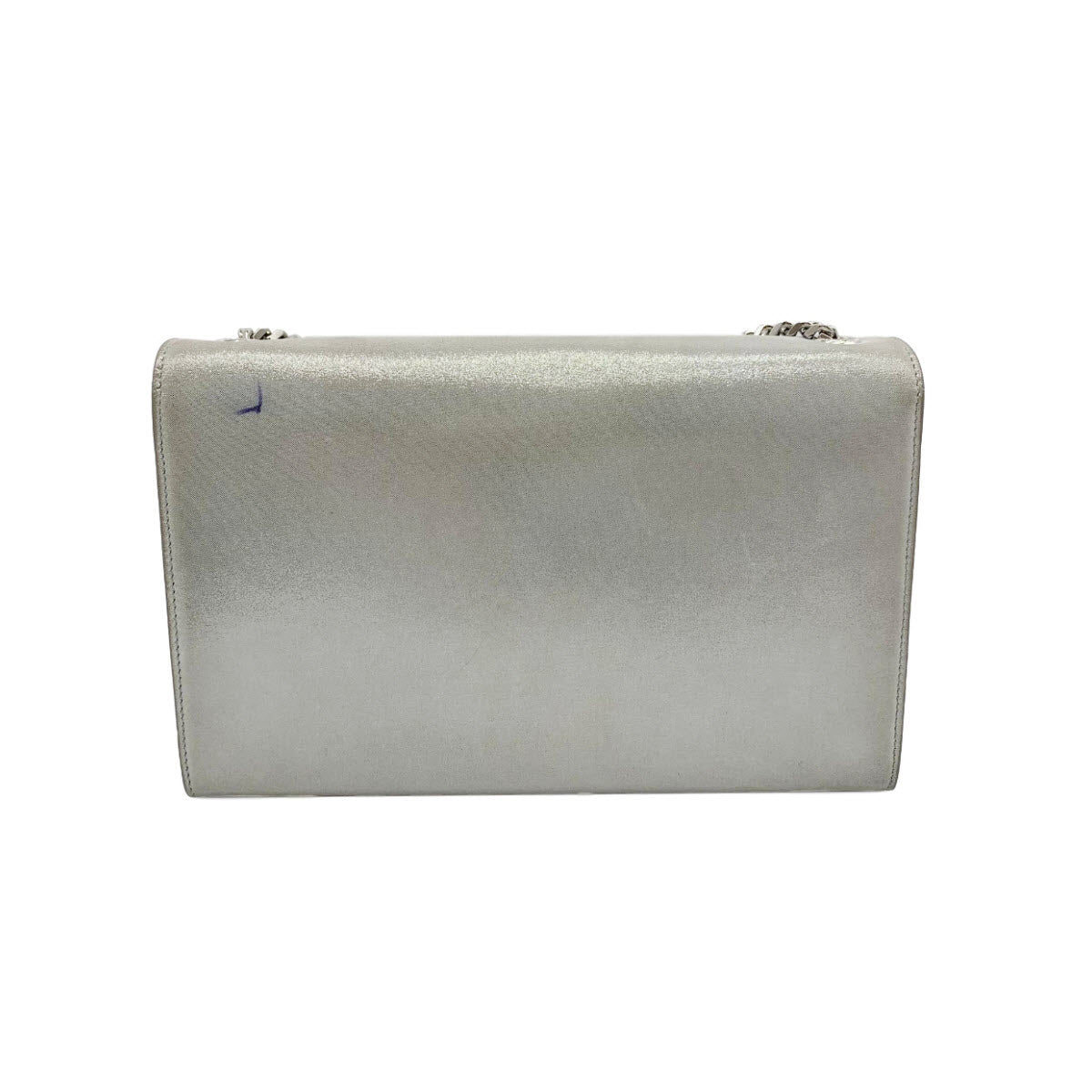 Saint Laurent Medium Kate Monogram Shimmer Silver Chain Crossbody