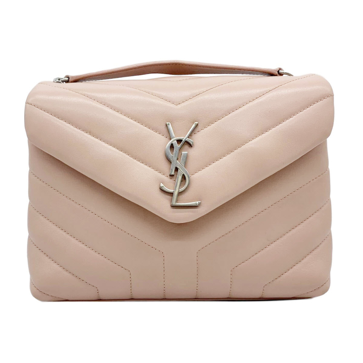Saint Laurent Monogram Loulou Crossbody Small Monogram Chain Pink Leather