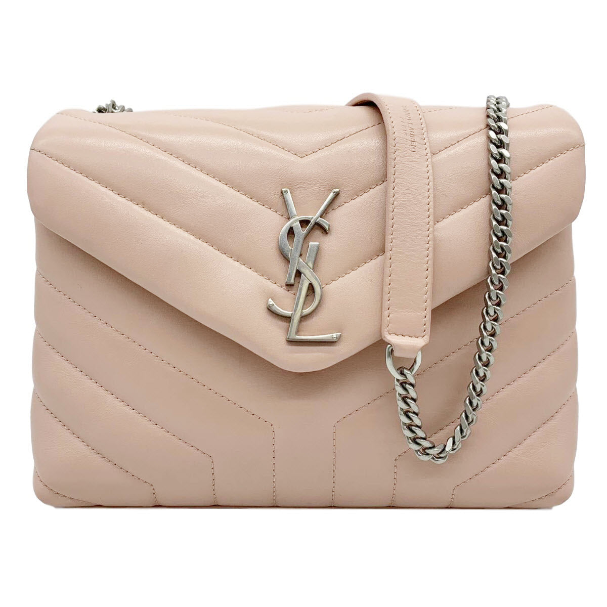 Saint Laurent Monogram Loulou Crossbody Small Monogram Chain Pink Leather