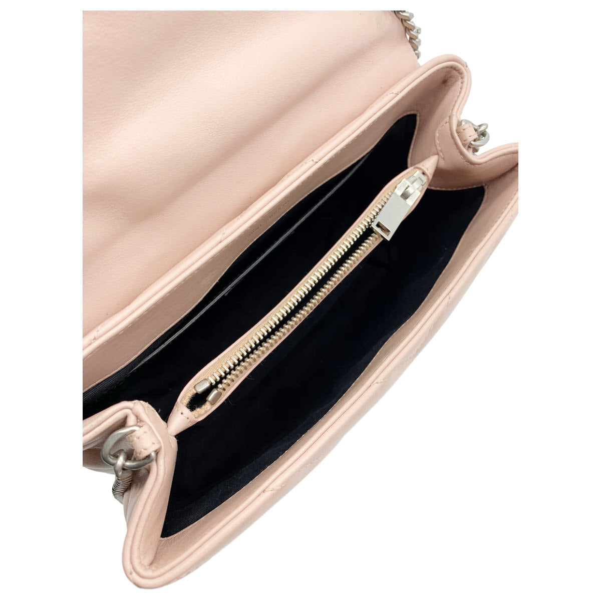 Saint Laurent Monogram Loulou Crossbody Small Monogram Chain Pink Leather