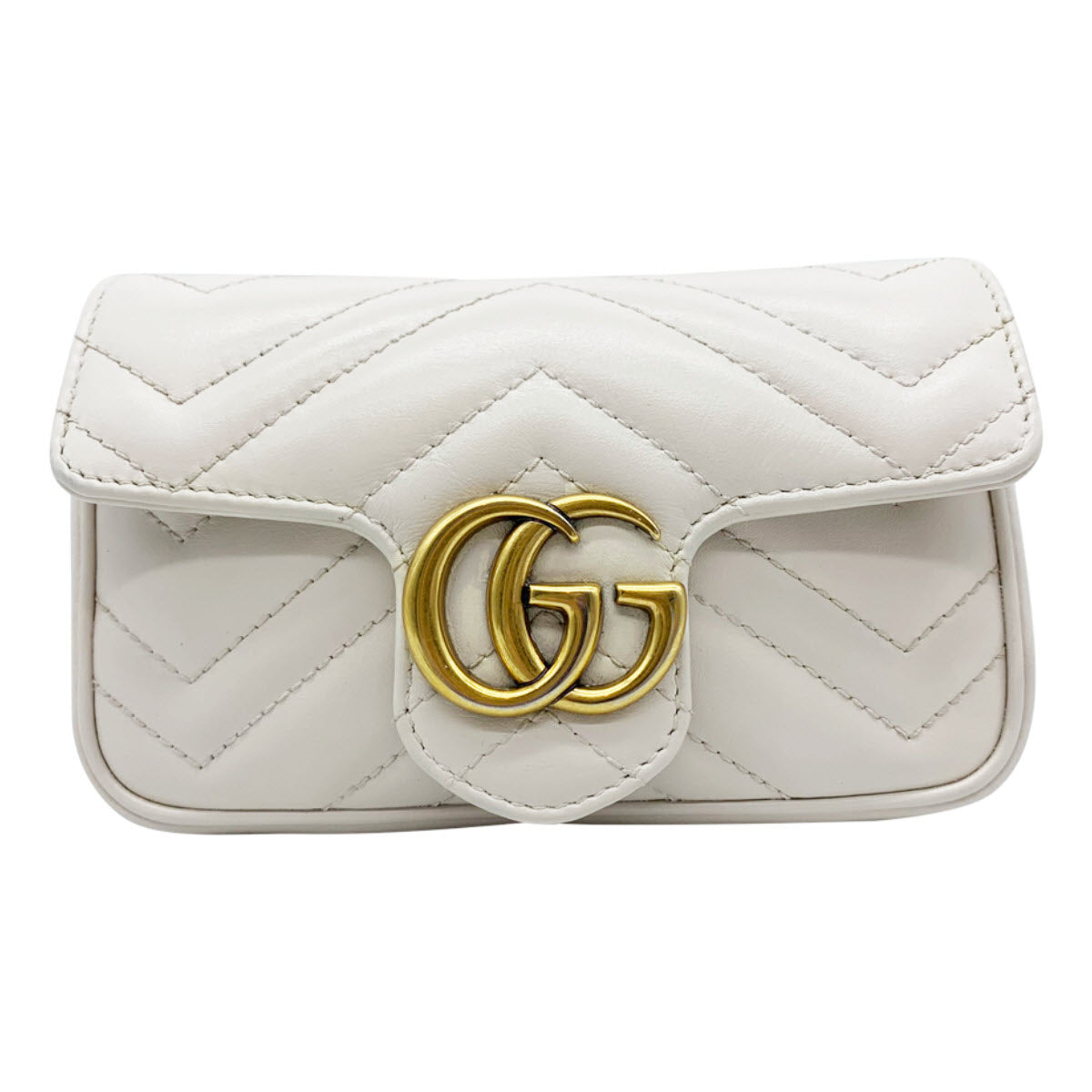 White GG Marmont super mini leather cross-body bag