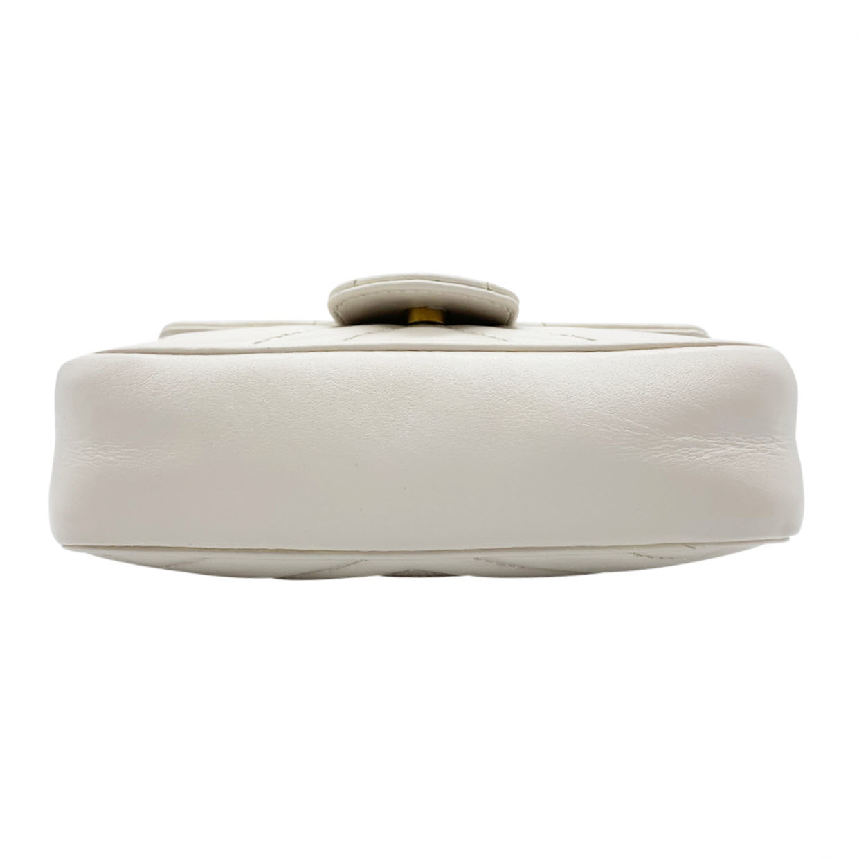 Gucci Marmont Gg Super Mini White Leather Shoulder Bag