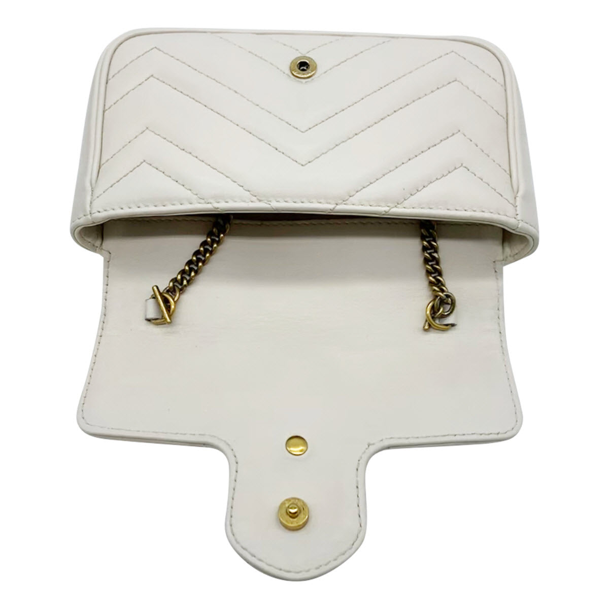 Gucci Marmont Gg Super Mini White Leather Shoulder Bag - MyDesignerly