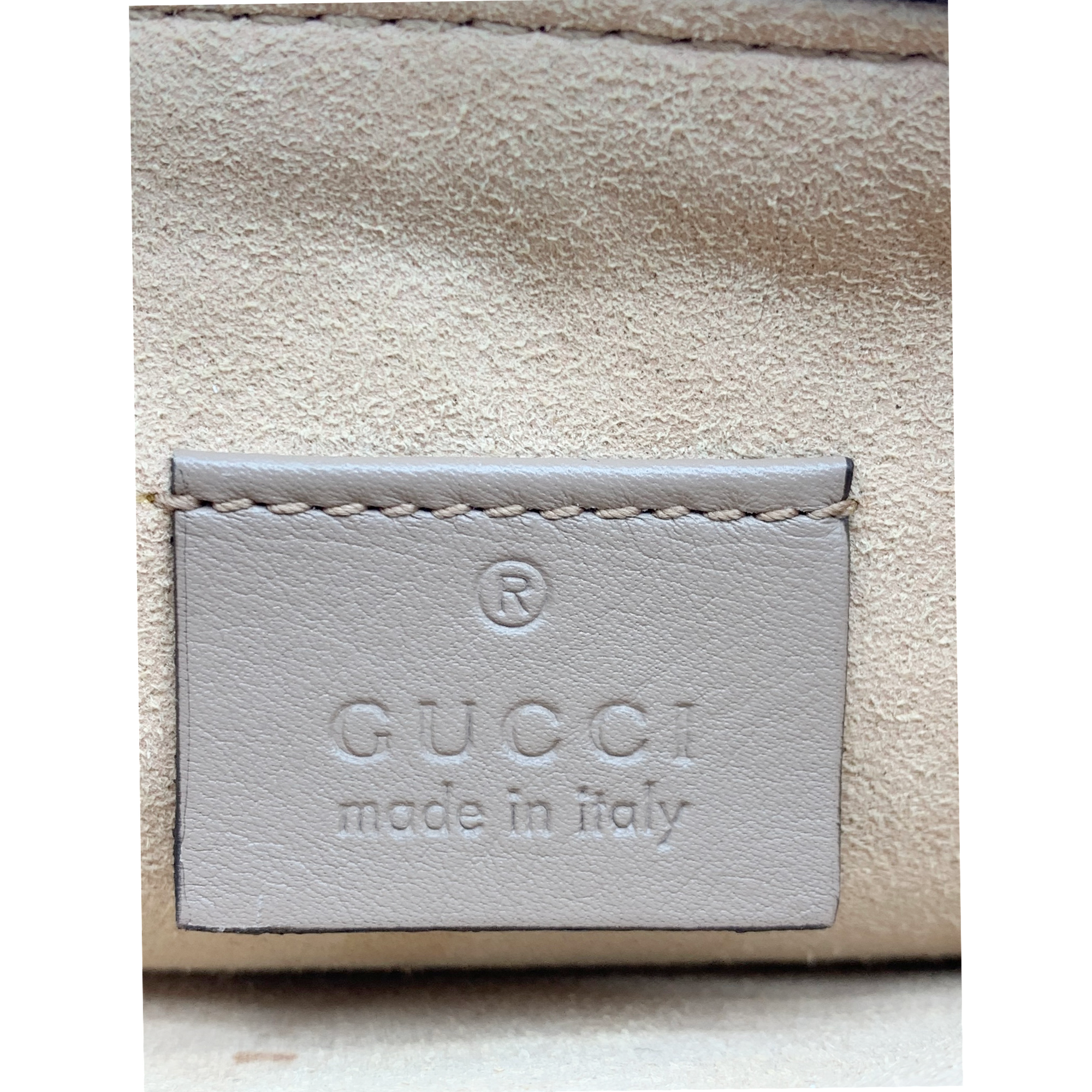 Gucci Marmont Gg Chain Matelasse Quilted Detachable Pouch Beige Leather