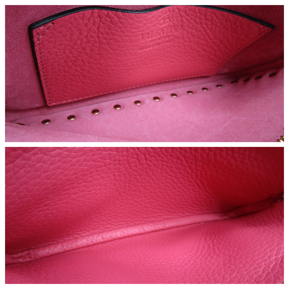 Valentino Rockstud Chain Wallet Pink Leather Cross Body Bag $1295 Crossbody