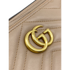 Gucci Marmont Gg Chain Matelasse Quilted Detachable Pouch Beige Leather