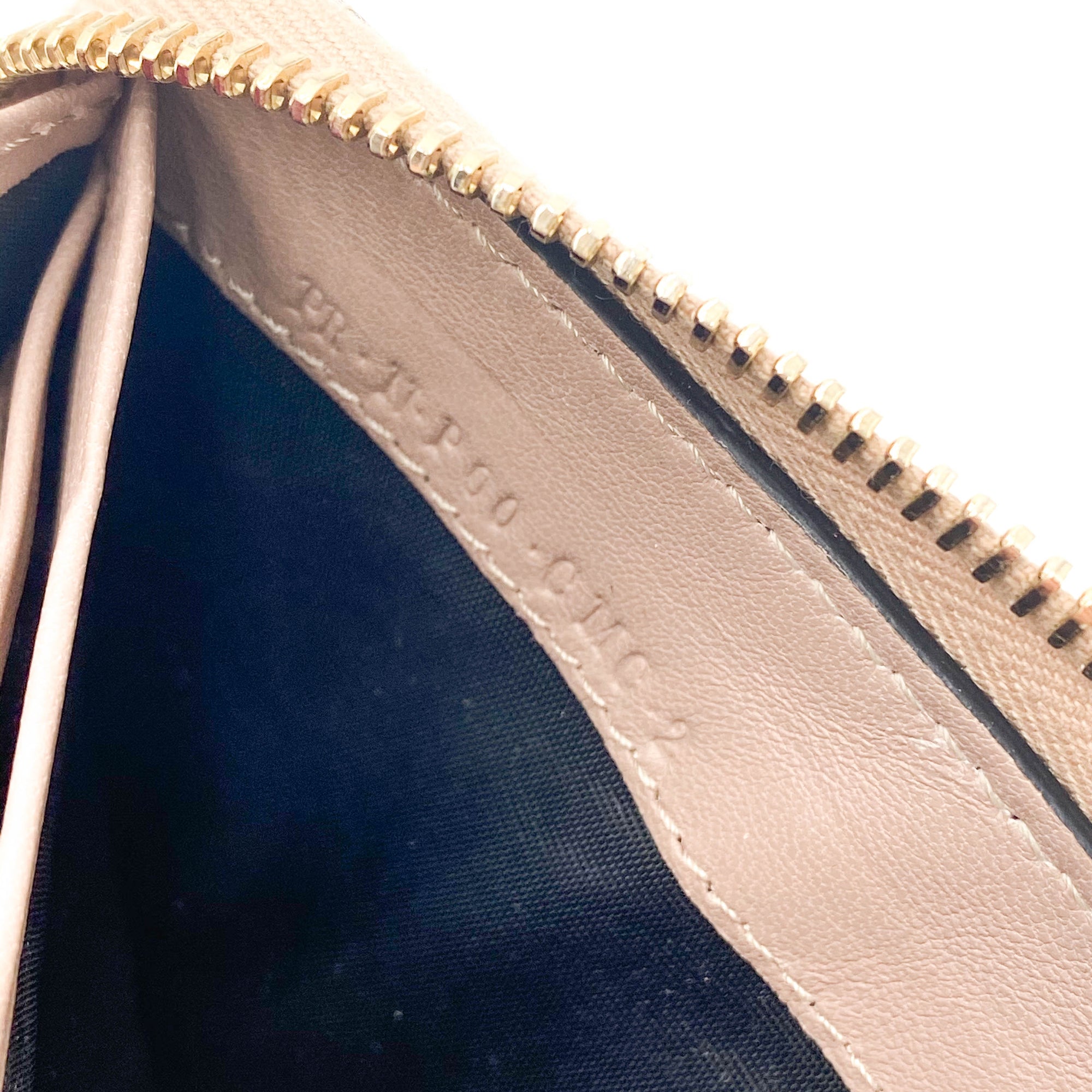 Valentino Womens  Rockstud Spike Leather Zip Around Wallet Metallic Gold