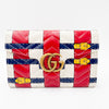 Gucci Marmont Chain Wallet Trompe L'oeil Red White Blue Leather Cross Body Bag