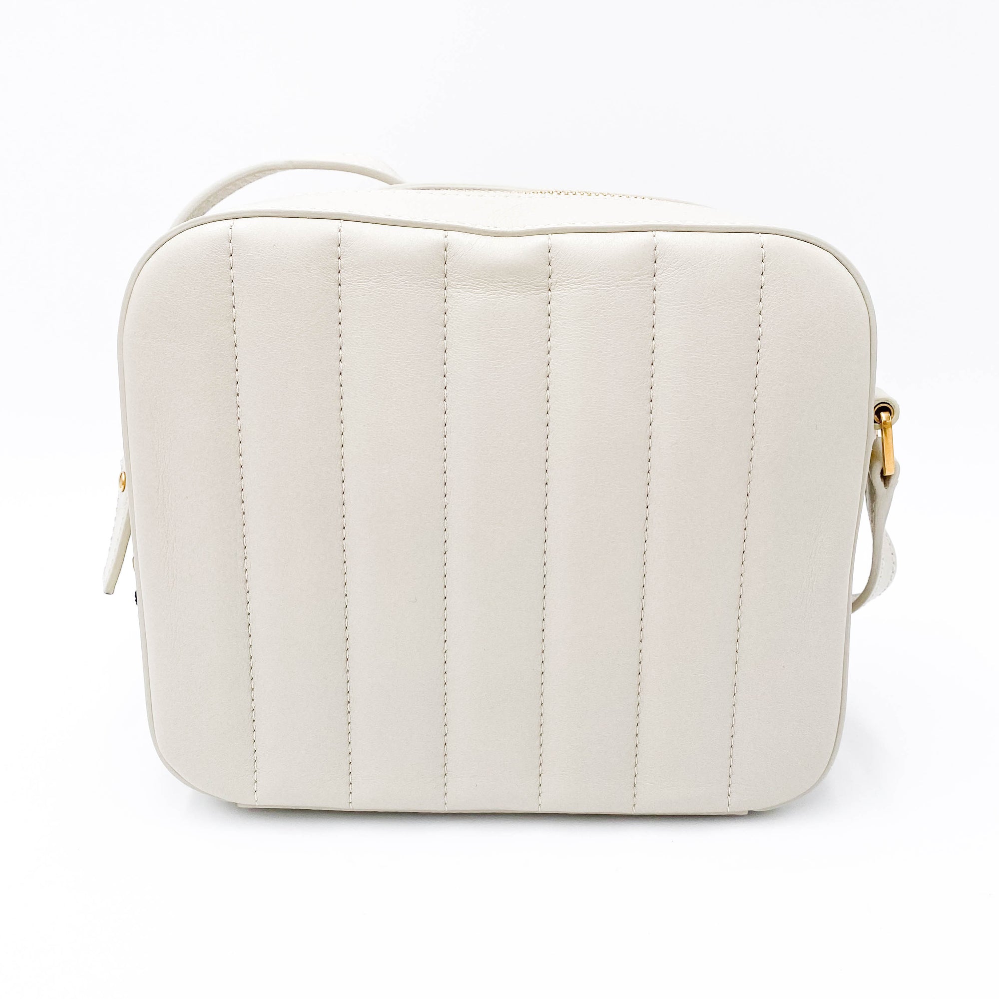 Saint Laurent Camera Vicky Matelasse White Lambskin Leather Shoulder Bag