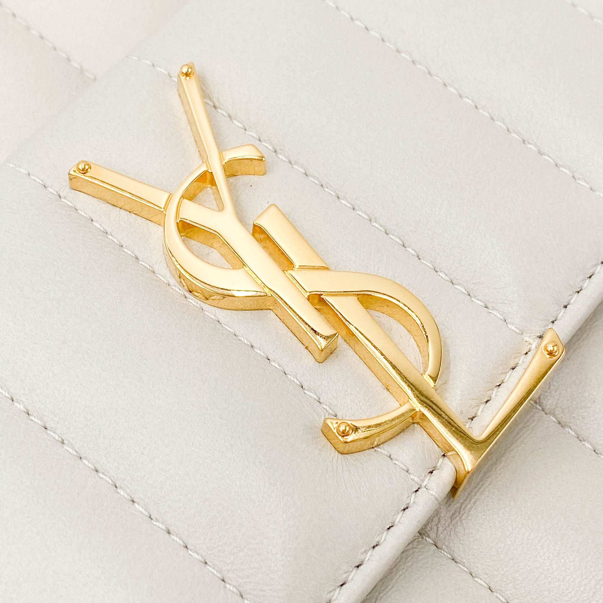 Saint Laurent Camera Vicky Matelasse White Lambskin Leather Shoulder Bag