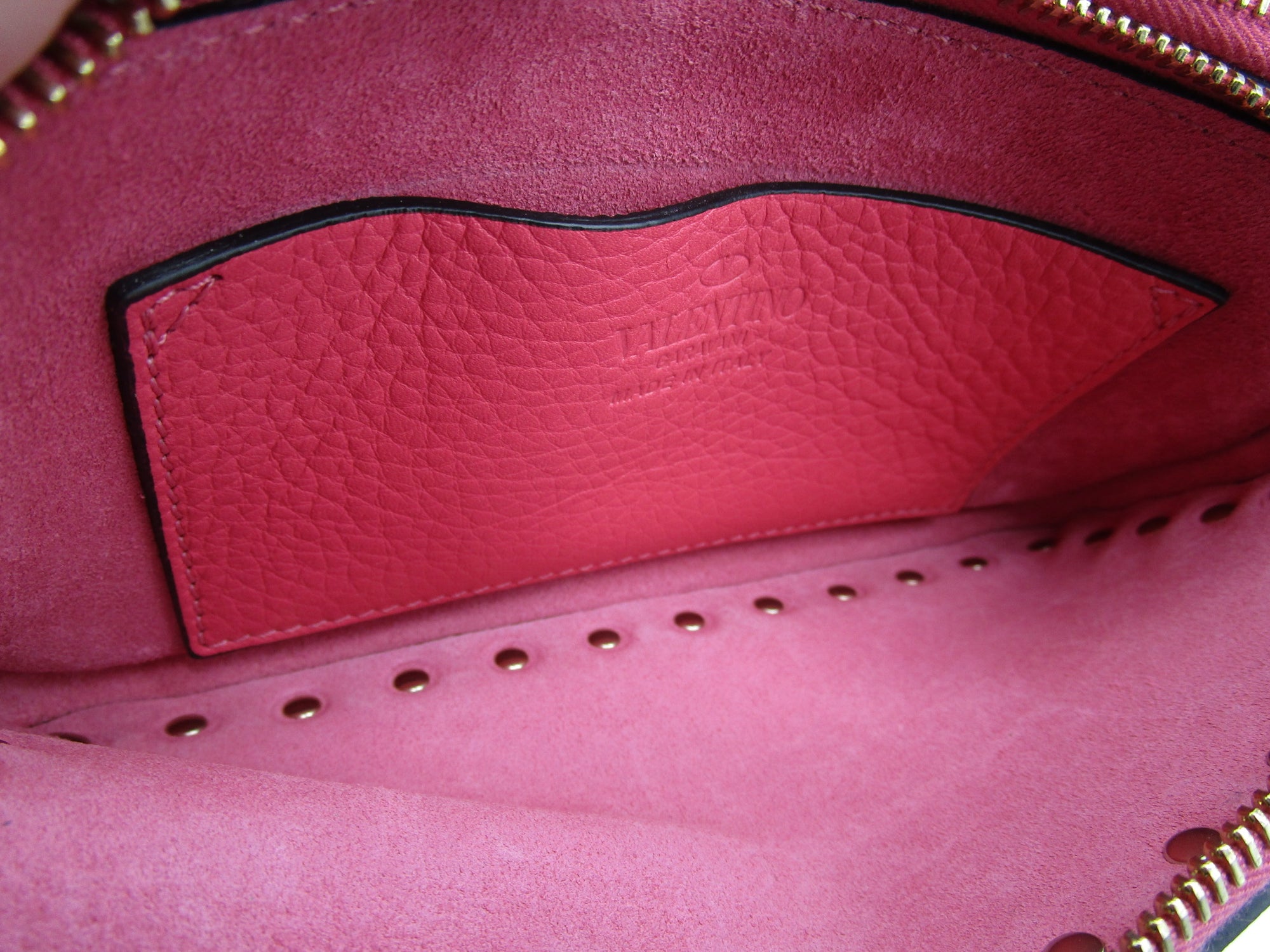 Valentino Rockstud Chain Wallet Pink Leather Cross Body Bag $1295 Crossbody